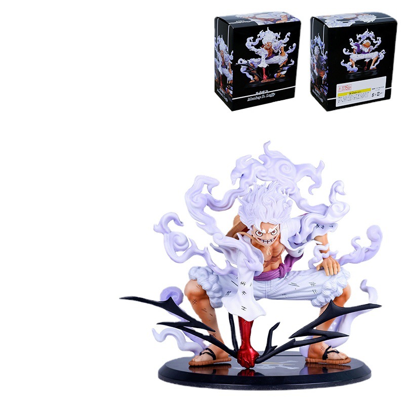 Anime Helios 001 5th Gear Nika Luffy Red and White Pants Squat Figure Model PVC Boxed