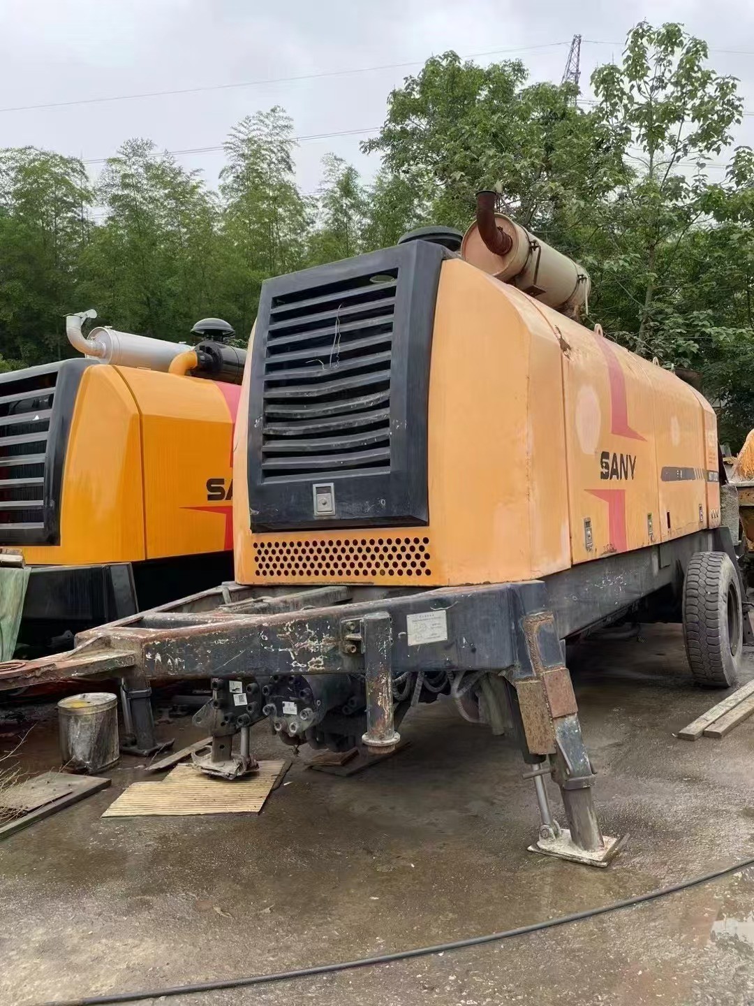 Sany HBT12020C-5M Used Concrete Trailer Pumps For Sale Power And High Reliability