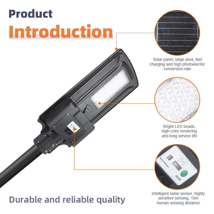 3000K - 6500K LED Solar Street Lights Factory Integrated All In One Panel Lamps