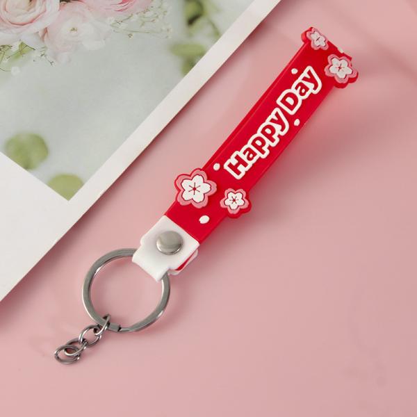 Personalized Luminescent Silicone Pendant Keychain Wrist Keychain Bracelets For Keys Or Wallets