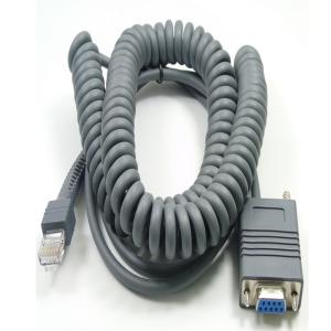 China 5M Coiled LS2208 Serial Cable DB9 Female RS232 RJ48 For Barcode Scanner factory