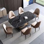 Stylish Stainless Steel Marble Square Dining Room Table H 0.78 M