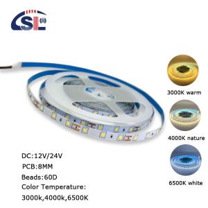China Epistar DC12V24V 8mm10mm 60leds SMD2835 Led Strip Light for TV Backlight Cabinet factory