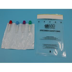 China Lab Medicine Ldpe Biohazard Plastic Ziplock Kangaroo Pouch Bags Grip Seal 95kpa Specimen Bag For Hospital on sale