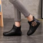 S078 New fashion boots women retro handmade leather zipper three-dimensional