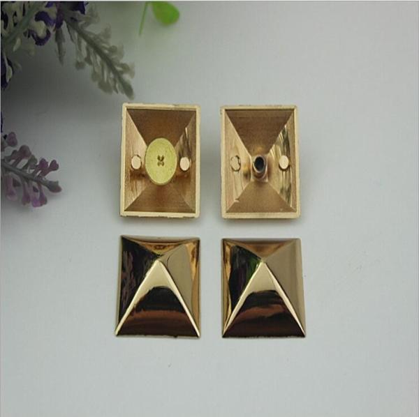 Bag hardware accessories light gold button decoration square shape rivet stud 25