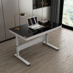 Luxury Standing Table Nordic Style White Wooden Grain Manual Height Adjustable