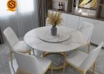 Custom Marble Restaurant Fast Food Luxury Gold Metal marble round Dining tables