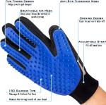 Silicone Pet Hair Remover Glove Blue Cat Brushing Glove For Small Animals