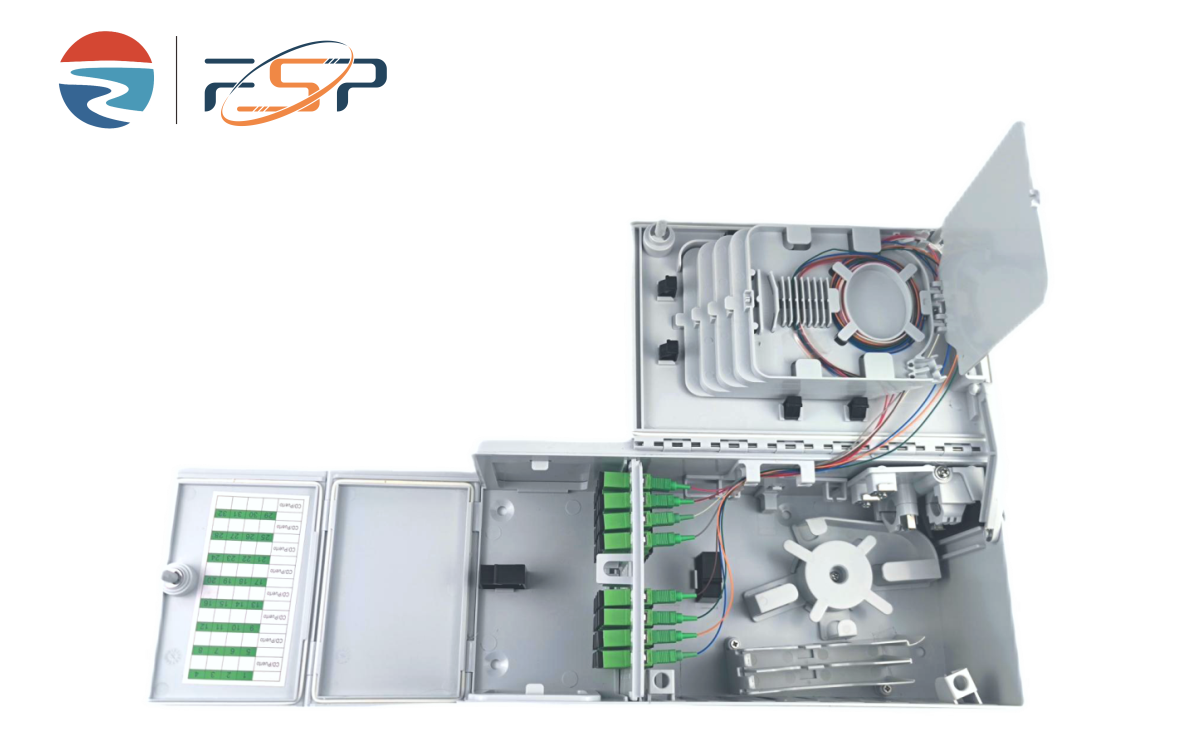 Network Indoor 32 Cores FTTH Optical Terminal Fiber Distribution Box Splitters with 5