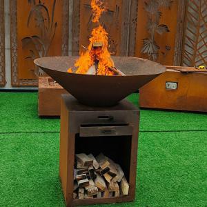 China Outdoor Durable Corten Steel / Carbon Steel / Stainless Steel Barbecue Grill Stove Camping factory