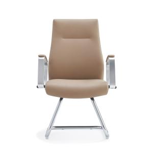 China MID Back Cow Genuine Leather Office Swivel Chair For Executive Visitor factory