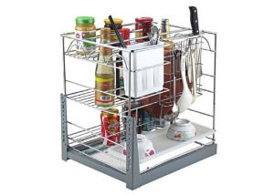 China Chrome Plated Kitchen Pull Out Basket Iron Material W350 X D440 X H450mm factory