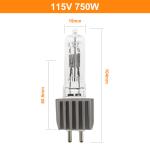 115v 750w Quartz Tungsten Halogen Light Bulbs G9.5 Stage Soft Spot Zoom Light