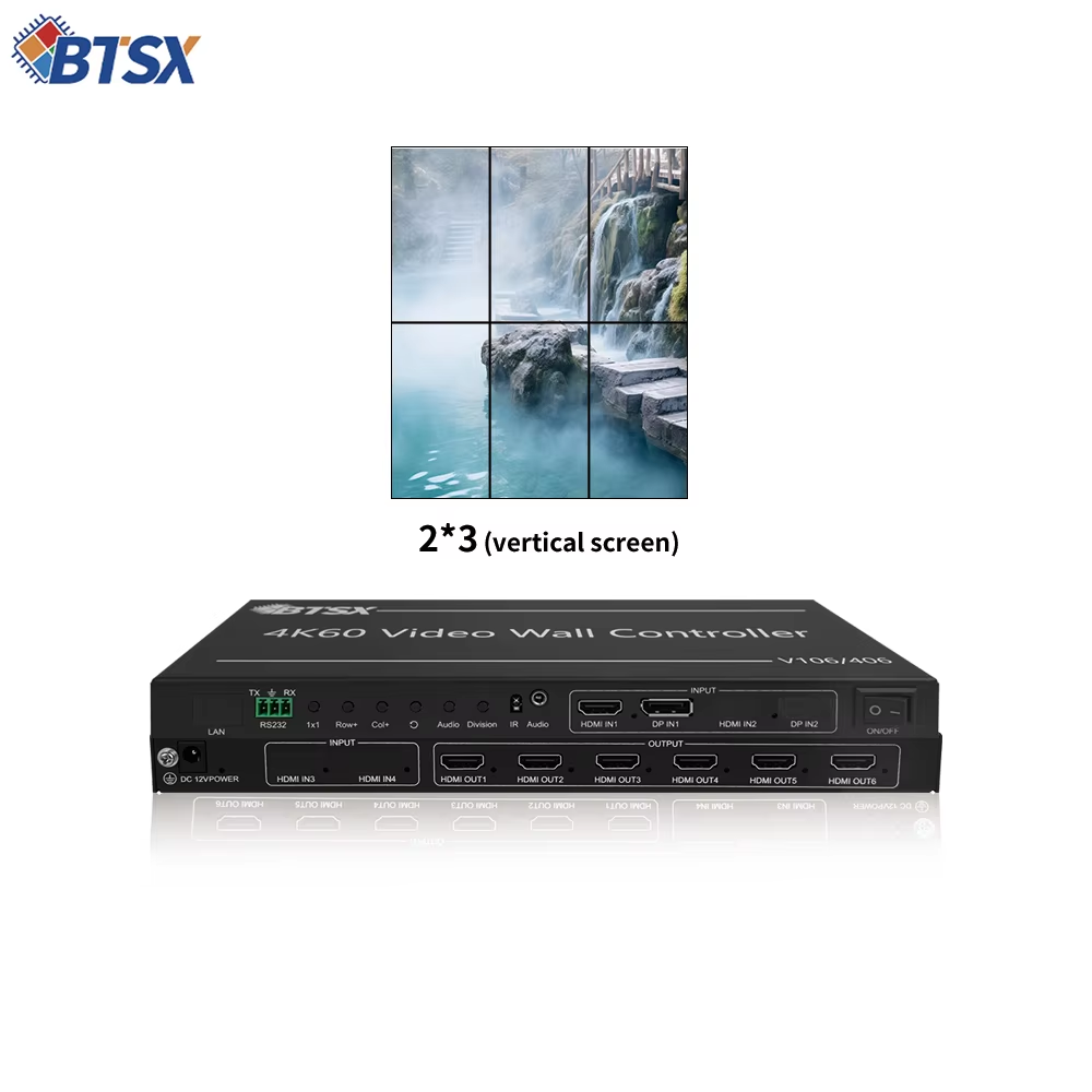 China 4K60 UHD Video Wall Controller with 40nm Process FPGA Chip for Zero Distortion Processing and Flexible Display Configurations on sale