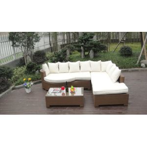Home Lounge Sofa With Pillow , Synthetic Rattan Sleeper Sofa Bed