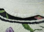 Jute Cloth An-ti Slip Backing Handtufted Wool Flower Carpet & Rug Circle Rug