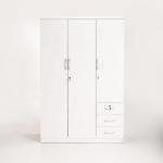 BSCI White 3 Door Wooden Modern Wardrobe Cabinet For Clothes