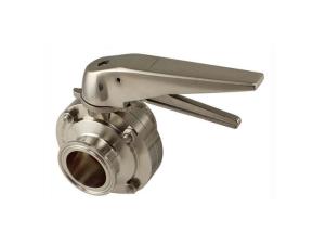 China Full Port Sanitary Butterfly Valves Manual Type Easy Operation And Safe Lock factory