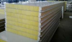 China Thermal Insulation Material Soundproof Fireproof 64kg/M3 Glasswool Sandwich Panel For Buildings Structures factory