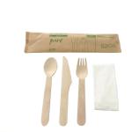 OEM Nontoxic Biodegradable Wooden Cutlery , Compostable Wooden Disposable