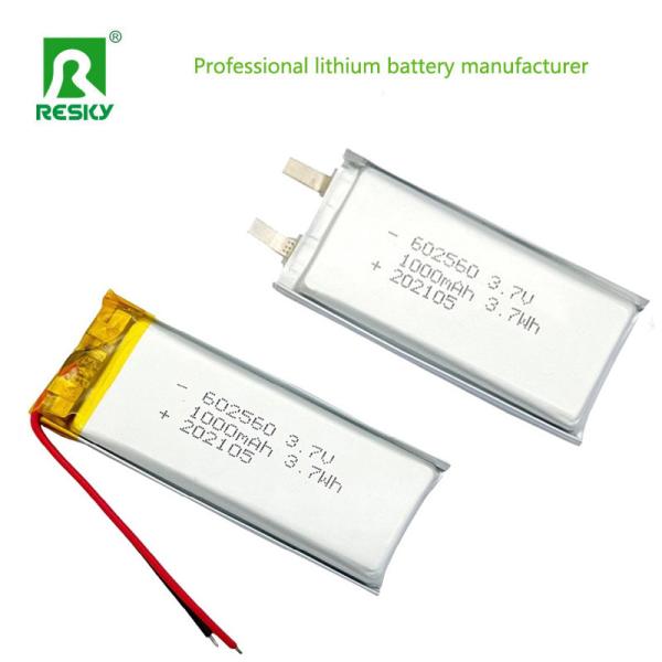 Rechargeable Lithium Ion Batteries LP602560 3.7v 4.2v 1000mAh 3.7wh Lithium Polymer Lipo Batteries