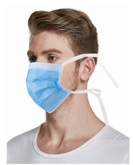 3-ply Protective Disposable Surgical Face Mask Medical Tie on Head Straps Daily Use Hospital Dental 3 Layers ASTM LEVEL TYPE IIR