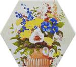 200 X 230 MM Hexagon Ceramic Tiles Modern Style Painting Flower Pattern