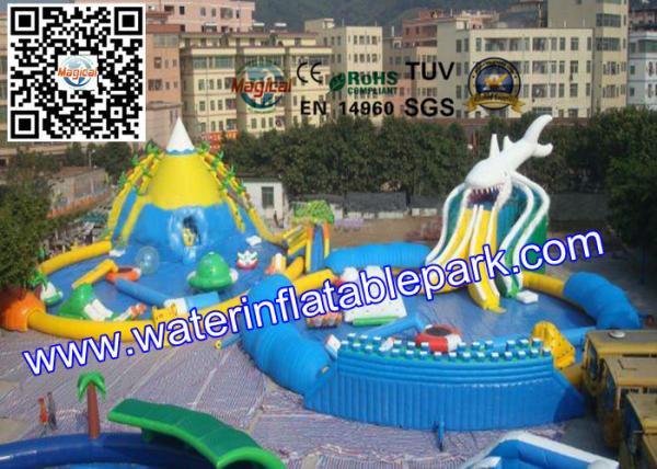 Funny Kids Inflatable Water Park , Inflatable Water Games With Repair Kits