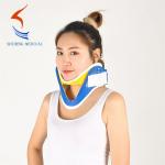 Emergency cervical collar free size blue yellow color rigid collar brace China