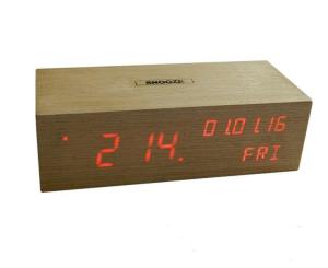 China Office Digital LED Wood Clock with Calendar factory