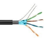 1000FT FTP CAT5E Outdoor PE+PVC 0.47mm Solid Black Network Cable Pass Fluke