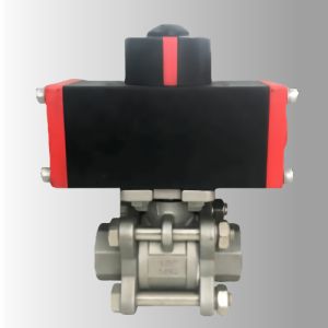 SS304 Pneumatic Actuated Ball Valve Customized BSP Thread Ball Valve