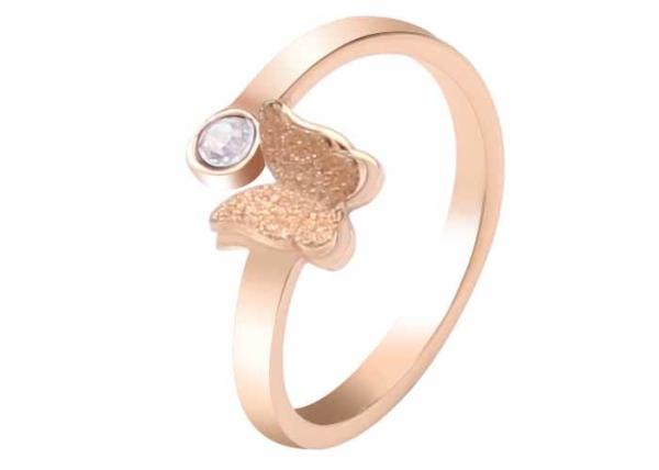 Titanium steel butterfly ring female fashion cross-border ring stainless steel