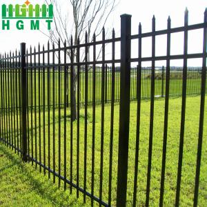 China Home Garden Black Powder Coating Top Sharp Steel Tubular Fence factory