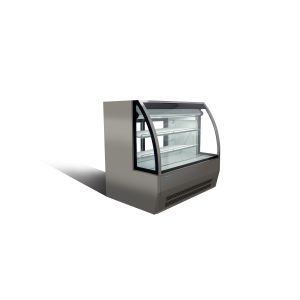 SS201 SS304 Curved Glass Refrigerated Deli Case Display Case 500L