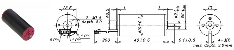 High Temperature small coreless motor 30000rpm 16mm Diameter
