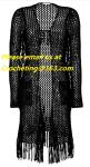 Casual Loose Comfort Cardigans Sweaters Batwing Sleeve Solid Color Crocheted