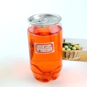 China 300ml 10oz PET Clear Soda Juice Plastic Beverage Jar With Silver Aluminum Lid factory