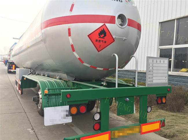 55 Cubic LPG Tank Trailer Medium Pressure Round Shape Steel Tank Body