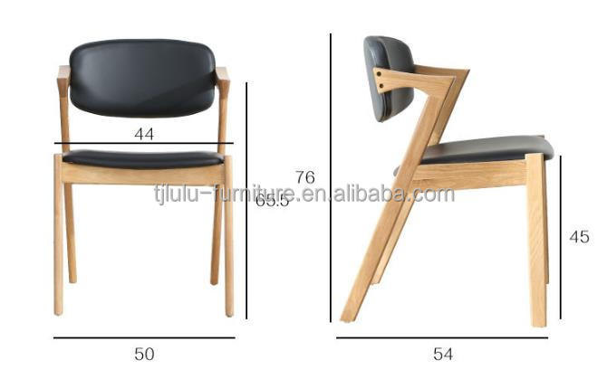 Mail packing Y Leisure Facilities Nordic Oak Wood Leather Chair Classical Wood Dining Chairs Restaurant Chair
