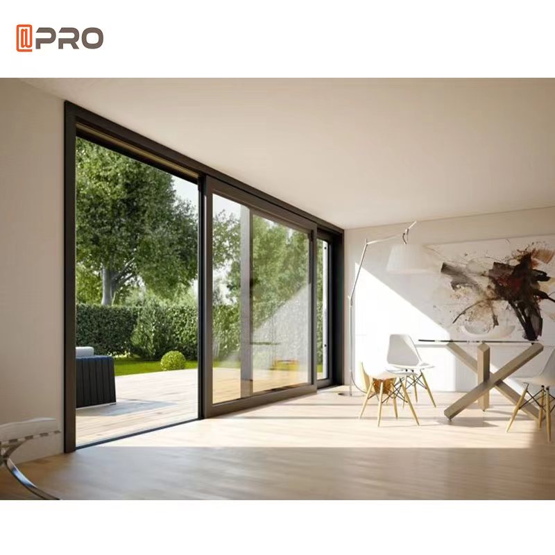 Custom Aluminium Double Glass Sliding Door Windproof Waterproof