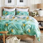 300tc Thread Count Nature Colors Floral Design Knitted Cotton Sheet Set