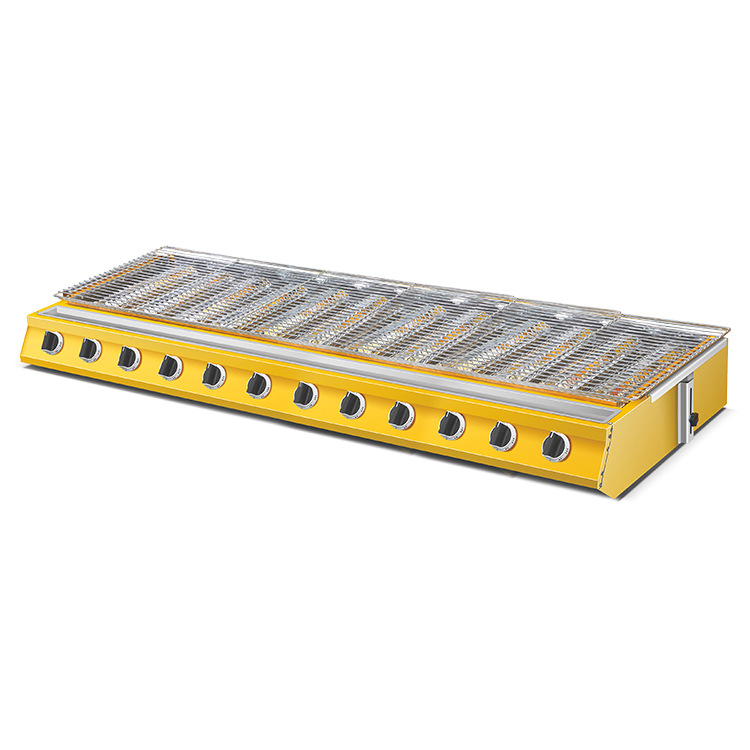 6 Burner Propane Grill Smokeless Gas Oven BBQ Rotisserie Stove for Outdoor Cooking