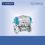 Aluminum Pnuematic Flange ball valve Stainless steel CF8M/CF8 ANSI/ASME