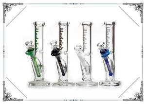 China 10 Inches Straight Tube Glass Smoking Water Pipe Ice Catcher Cool Bong factory