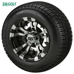 China (4)Golf Cart 205/50-10 Tire on 10x7 Black/Machined Vampire Wheel Free Freight factory