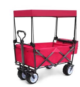 China Removable Canopy Green Iron Collapsible Wagon Cart for Outdoor Sports and Activities factory