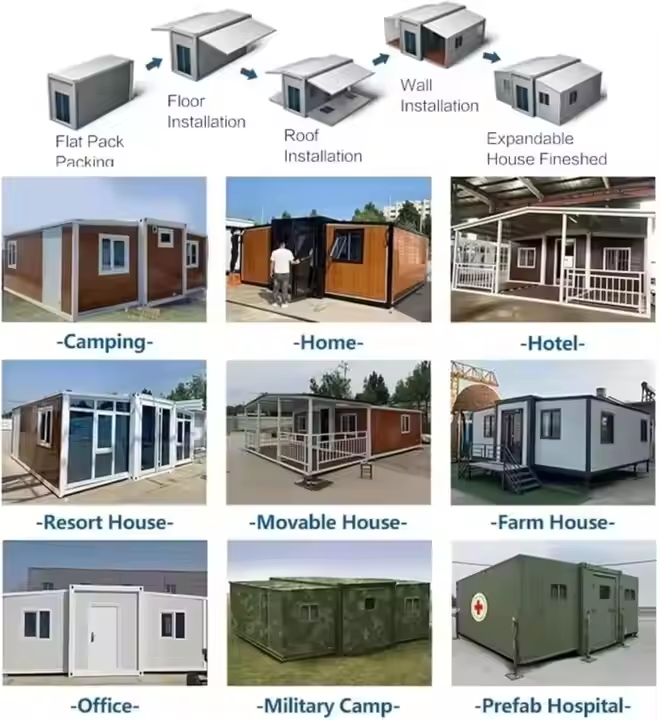 Galvanized Steel Modular Prefabricated Expandable Container Homes For Schools Offices