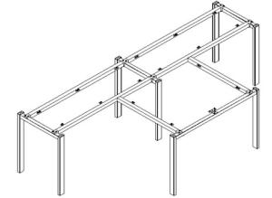 China 2 seater T type desktop partition metal frame ,#208 factory